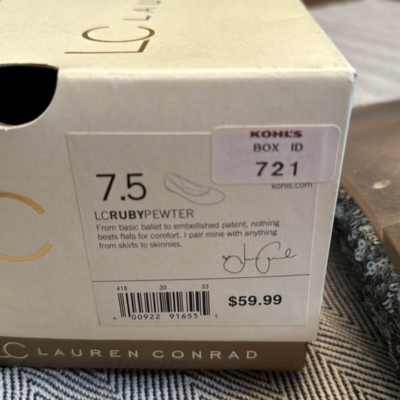 LC Lauren Conrad LC Ruby pewter ballet flat size 7 1/2 - Picture 8 of 8
